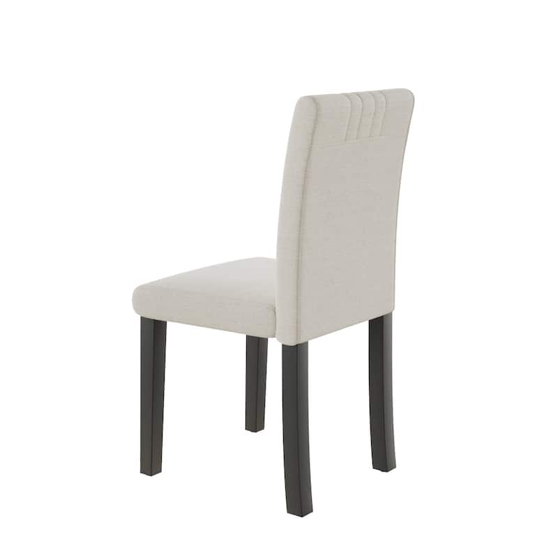 VECELO Upholstered Dining Chairs Set of 6 Modern Fabric and High Back & Solid Wood Legs, Parson Dining Chairs (Set of 6)