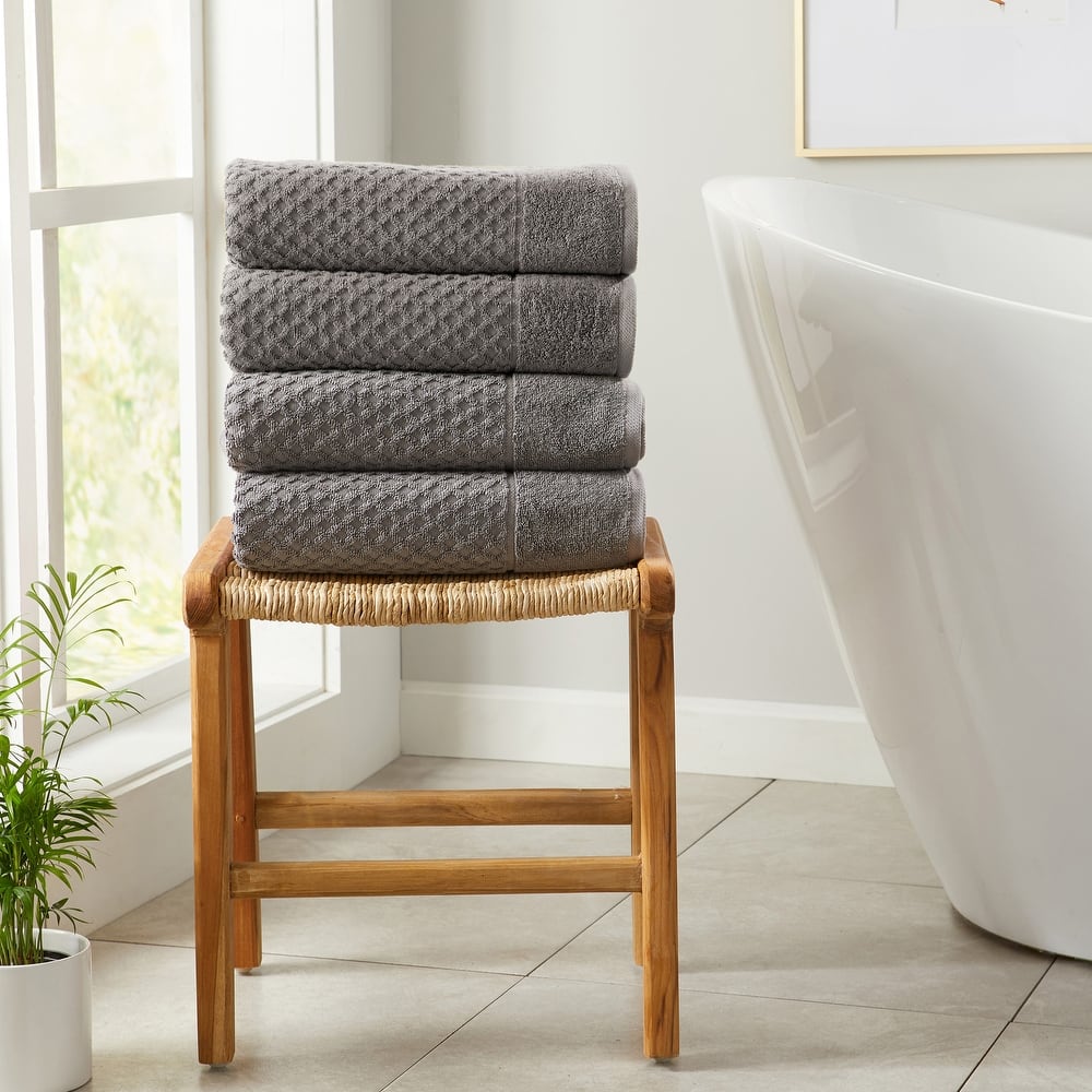 Linery & Co. Cotton Diamond Waffle Texture Bath Towels