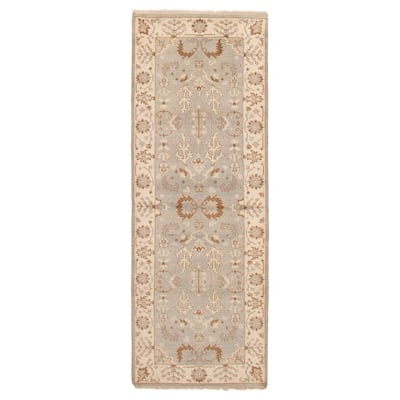 ECARPETGALLERY Hand-knotted Royal Oushak Light Grey Wool Rug - 2'9 x 7'11