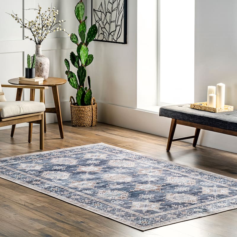 Nuloom Finley SpinClean Machine Washable Vintage Distressed Area Rug
