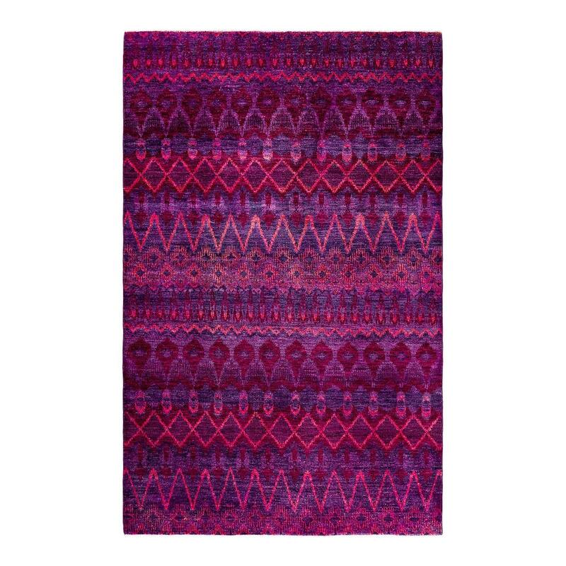 Contemporary Overdyed Wool Hand Knotted Area Rug - 6' 0" x 9' 4"