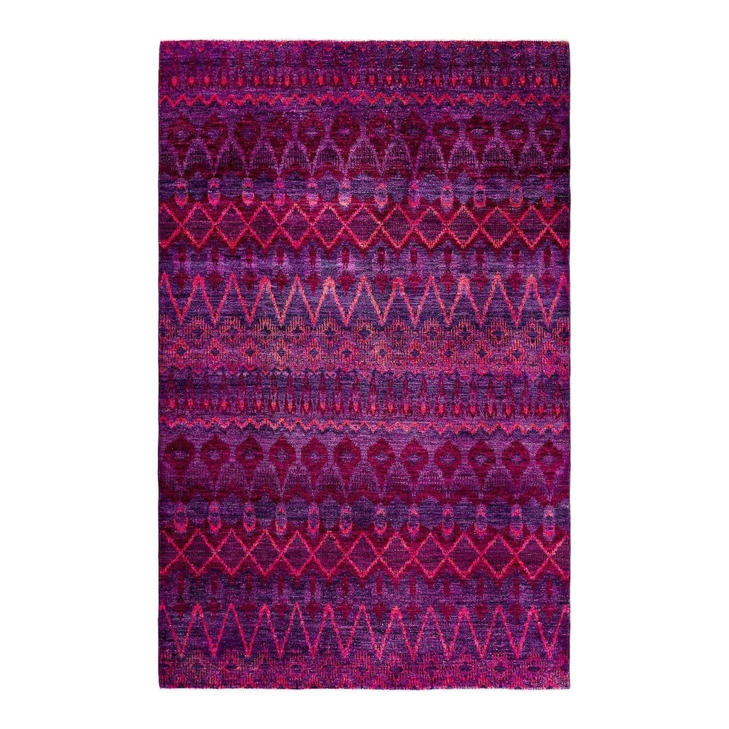 Contemporary Overdyed Wool Hand Knotted Area Rug - 6' 0" x 9' 4"