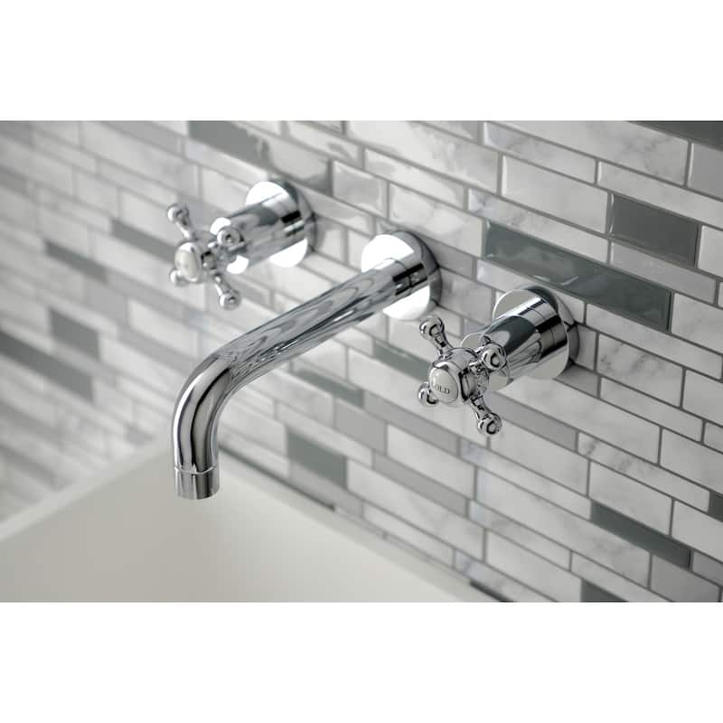 Kingston Brass Metropolitan Two-Handle 3-Hole Wall Mount Bathroom Faucet