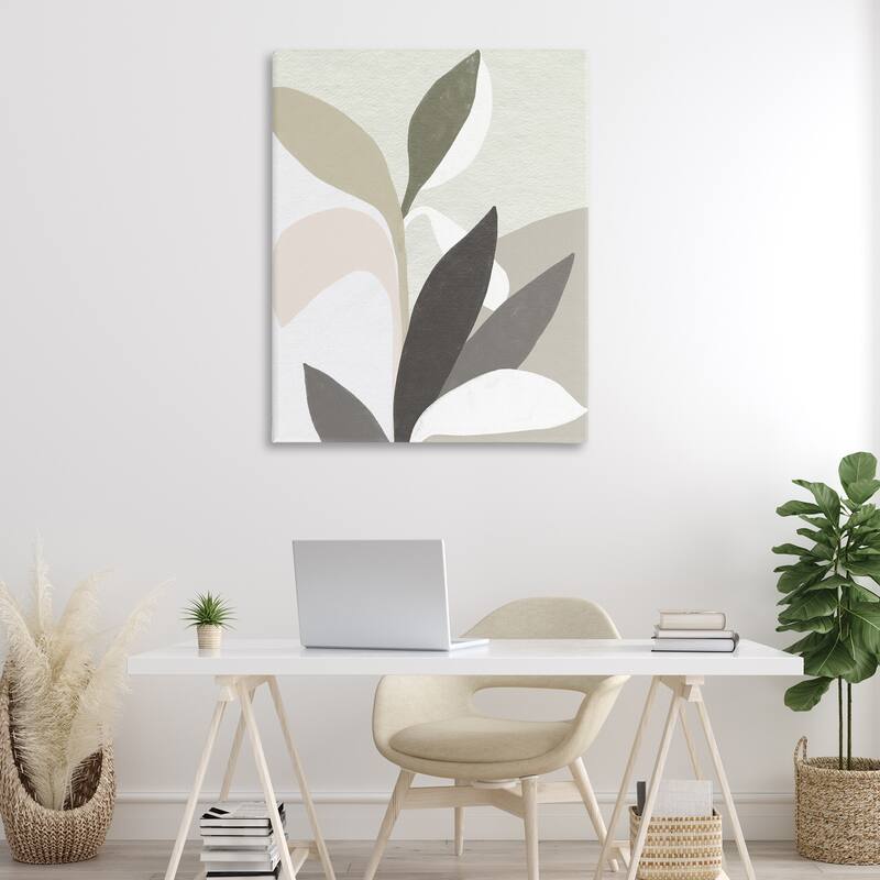 Stupell Organic Soft Leaf Shapes Canvas Wall Art Design By June Erica Vess