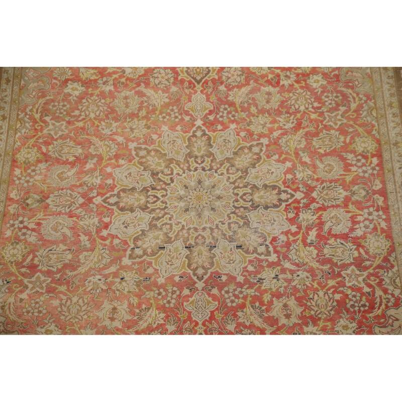 Hand Knotted Oriental 100% Wool Carpet Traditional Floral Red Najafabad Area Rug - 11' 5'' X 7' 9''