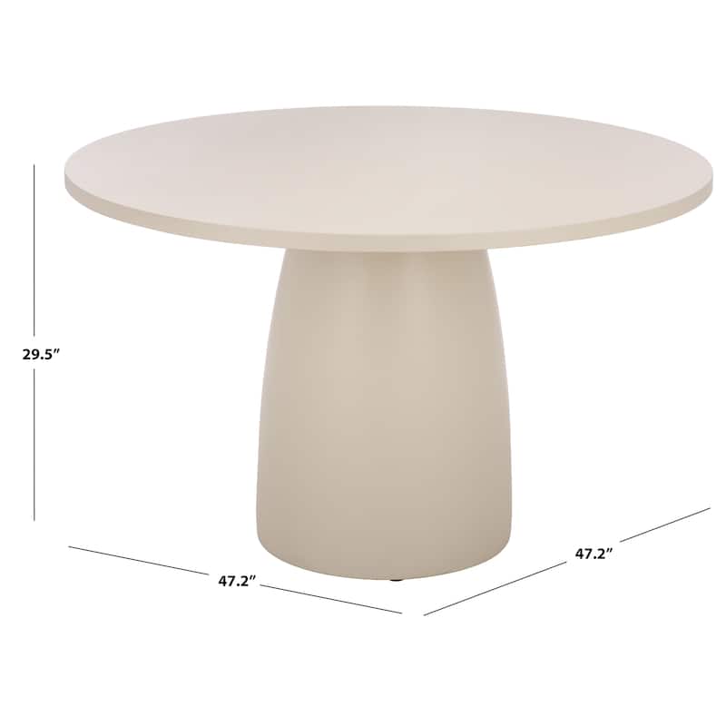 SAFAVIEH Outdoor Patio Furniture Tina Round Dining Table, Pedestal Table for Indoor and Outdoor Use - 47"W x 47"D x 30"H