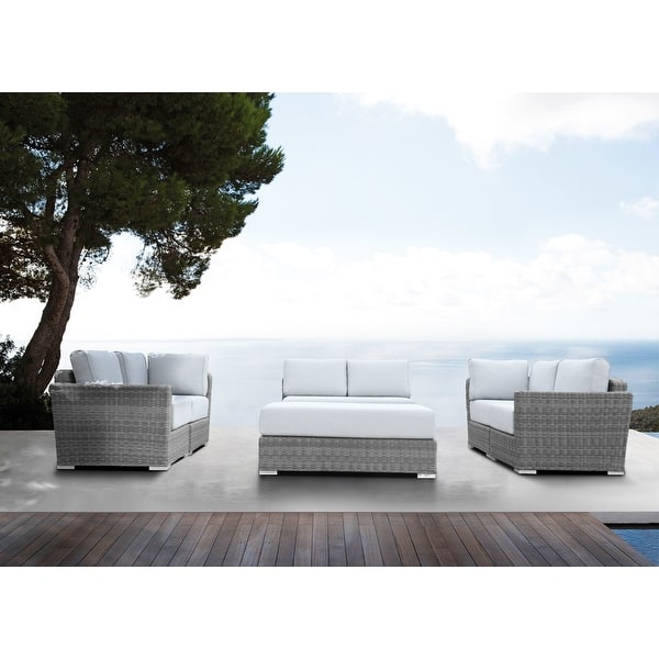 6 Piece Rattan Sectional Seating Group with Cushions Bed Bath