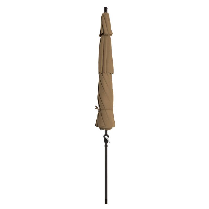 California Umbrella 11' Round Aluminum Crank Open Auto Tlit Patio Umbrella, Bronze Finish, Double Wind Vent.