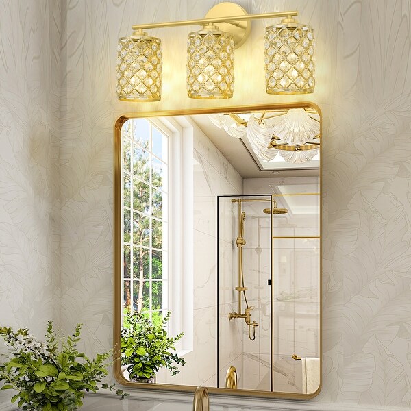 3 Light Bathroom Light Fixtures Modern Farmhouse Vanity Light Brushed Nickel Gold Chrome Crystal Bathroom Lights On Sale Bed Bath Beyond 40311080