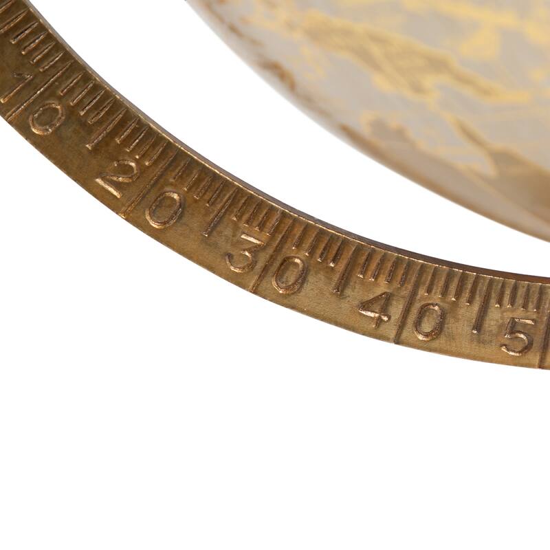 Sagebrook Home Elegant Gold 13" Decorative Globe, Mango Wood & Metal World, Perfect for Home Office - 8" x 9" x 13"