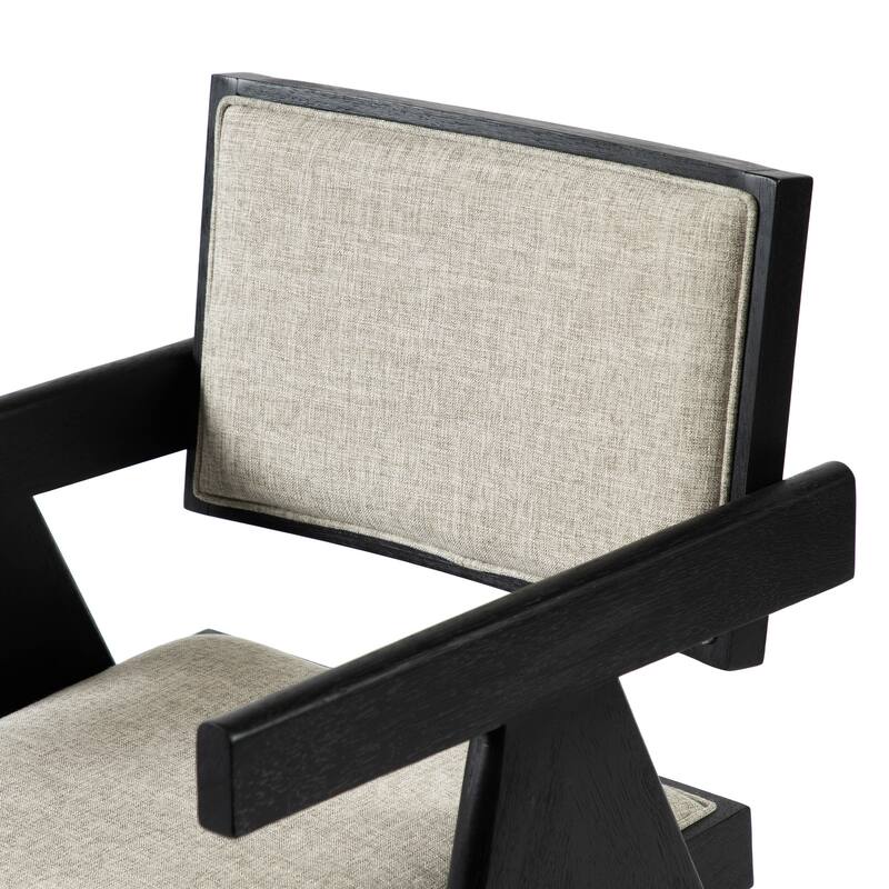 Furniture of America Evrena Modern Black Solid Wood Arm Chair (Set of 2)