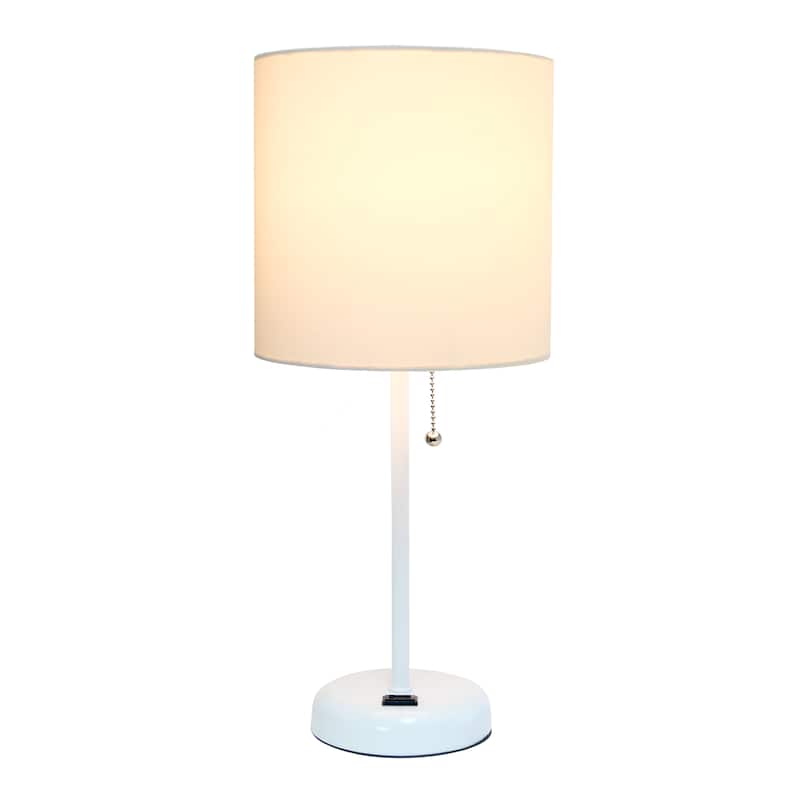 Porch & Den Custer Metal/ Fabric Lamp with Charging Outlet