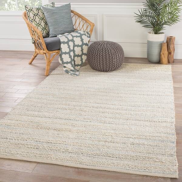 Shop Solis White Blue Natural Jute Stripe Area Rug 8 X 10 7