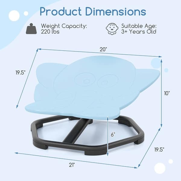 dimension image slide 1 of 3, Costway Kids Sensory Swivel Chair with Non-Slip Metal Base for - See Details