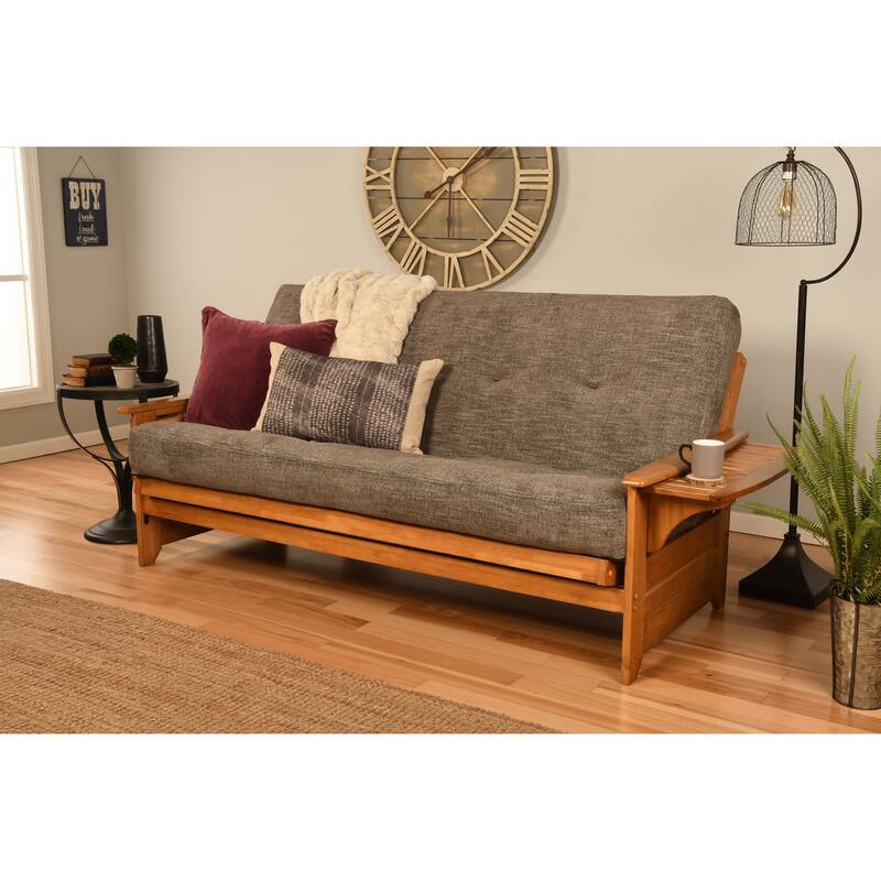 Somette Phoenix Butternut Futon Set with Hand Woven Mattress