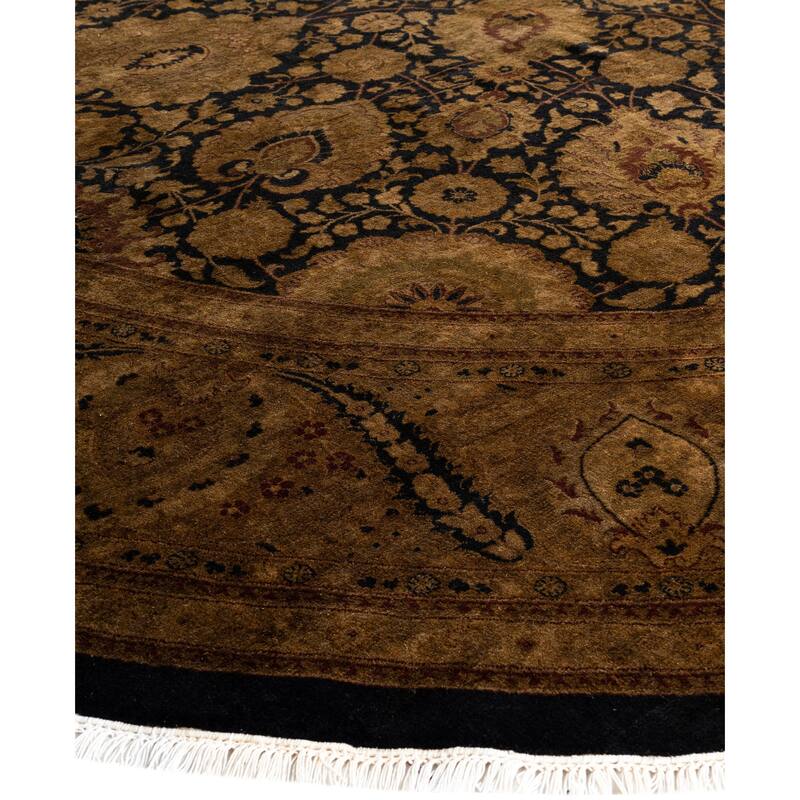 Overdyed One-of-a-Kind Hand-Knotted Round Area Rug - Gold - 10' 1" x 10' 1"