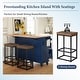 preview thumbnail 3 of 18, Farmhouse Kitchen Island Set with Drop Leaf and 2 Seatings,Dining Table Set with Storage Cabinet, Drawers and Towel Rack