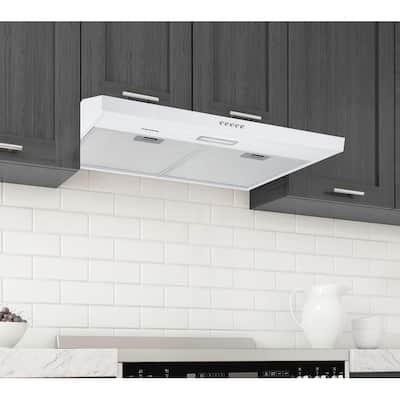 Ancona 30 in. Convertible Under Cabinet Range Hood in White