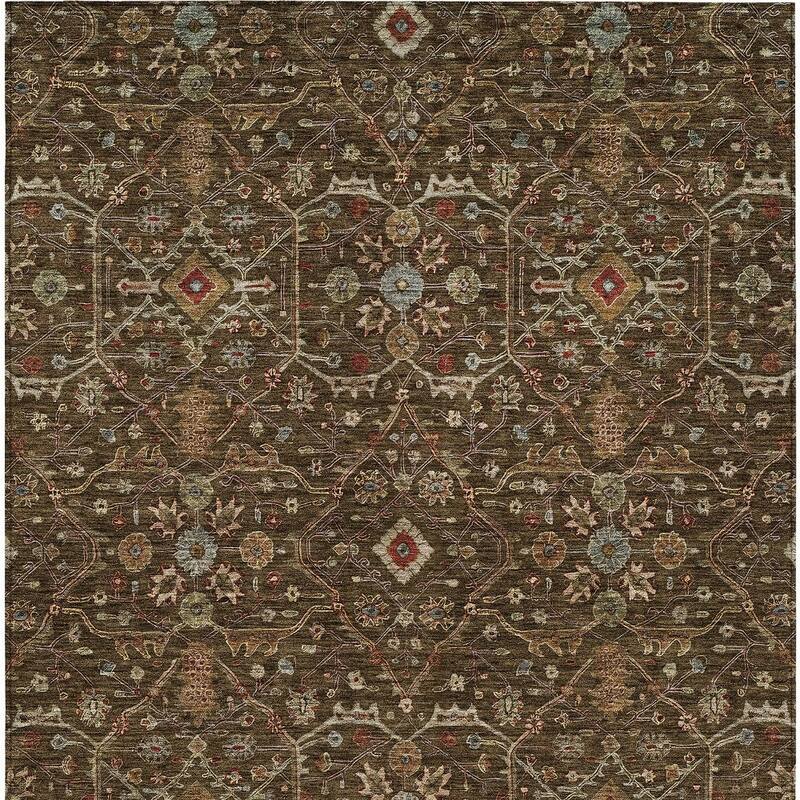 HomeRoots Floral Transitional Rectangle Outdoor Rug