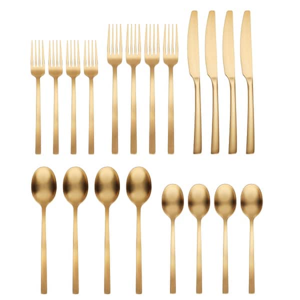 Cambridge Beacon Gold Satin 20-Piece Flatware Set