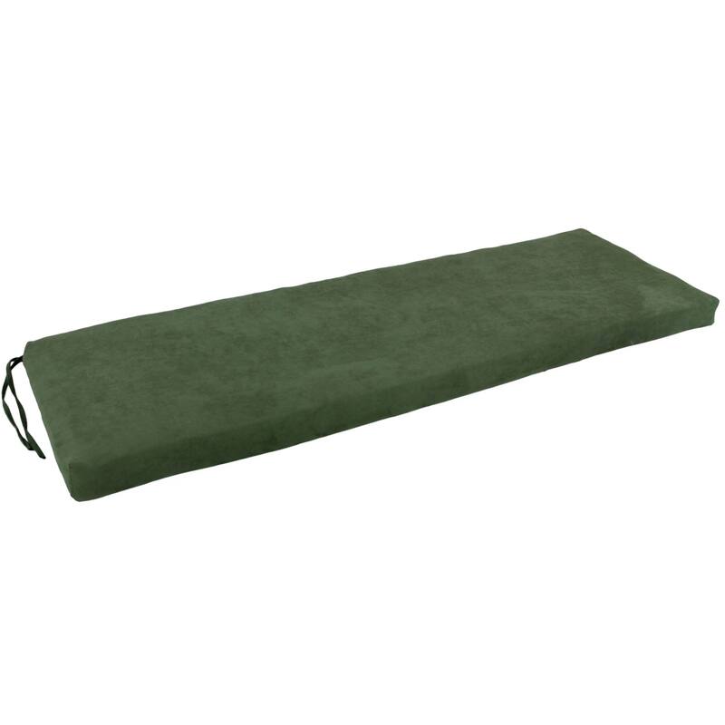 Microsuede Indoor Bench Cushion (57-, 60-, or 63-inches wide) - 60" wide - Hunter Green