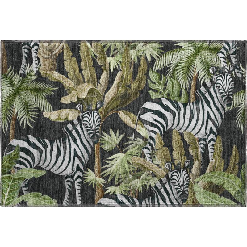 Premium Washable Super Soft Zebra Palm Tree Mayfield Rug