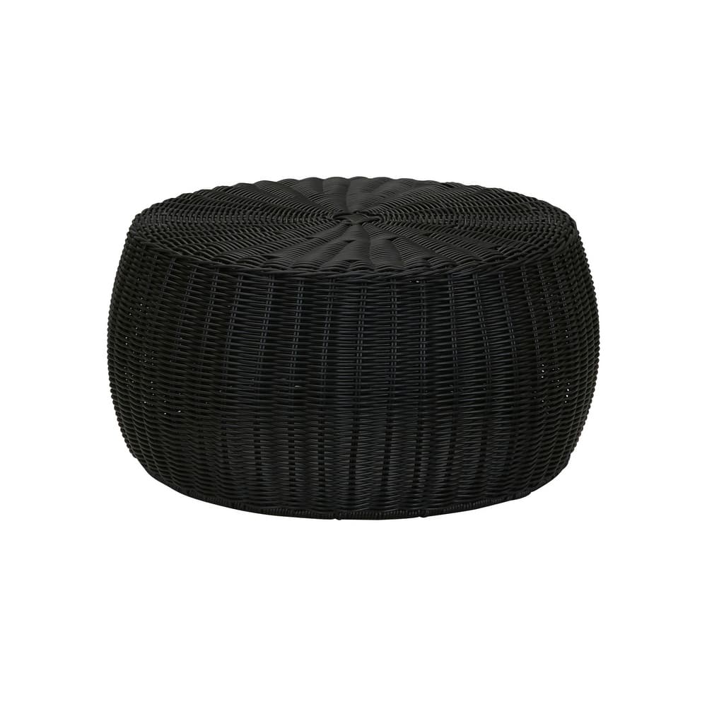 Household Essentials Handwoven Resin Storage Stool Ottoman