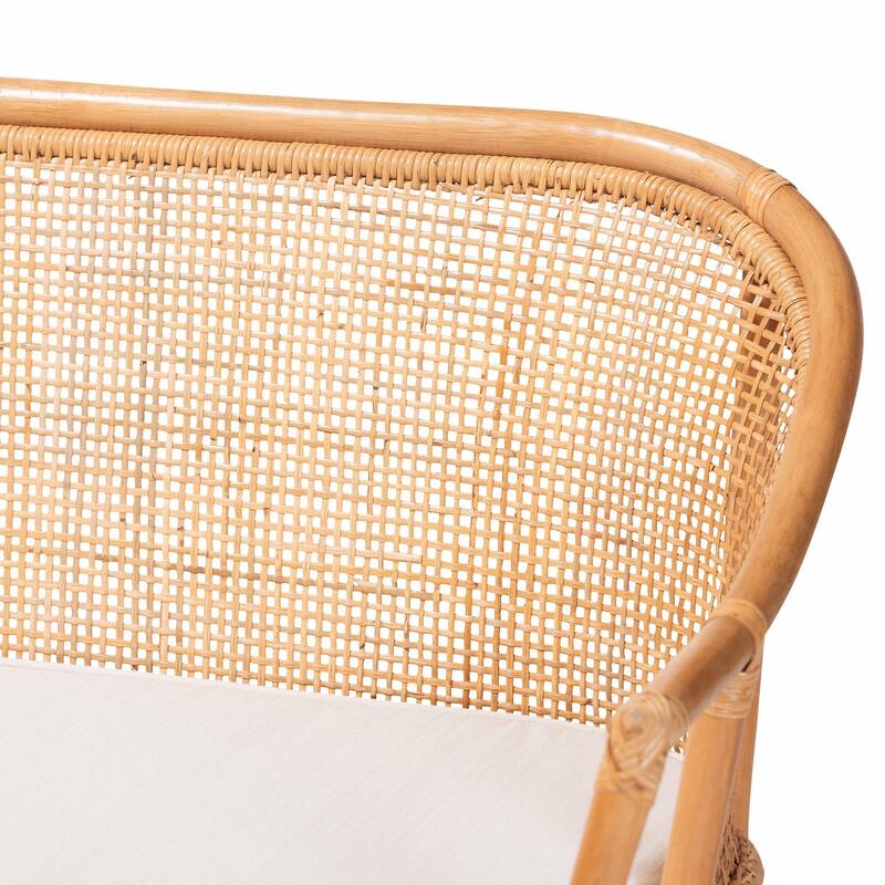 Adede 2-Piece Natural Rattan Corner Bench Set - Handwoven Wicker L-Shaped Dining Nook Seating, Boho Coastal Set