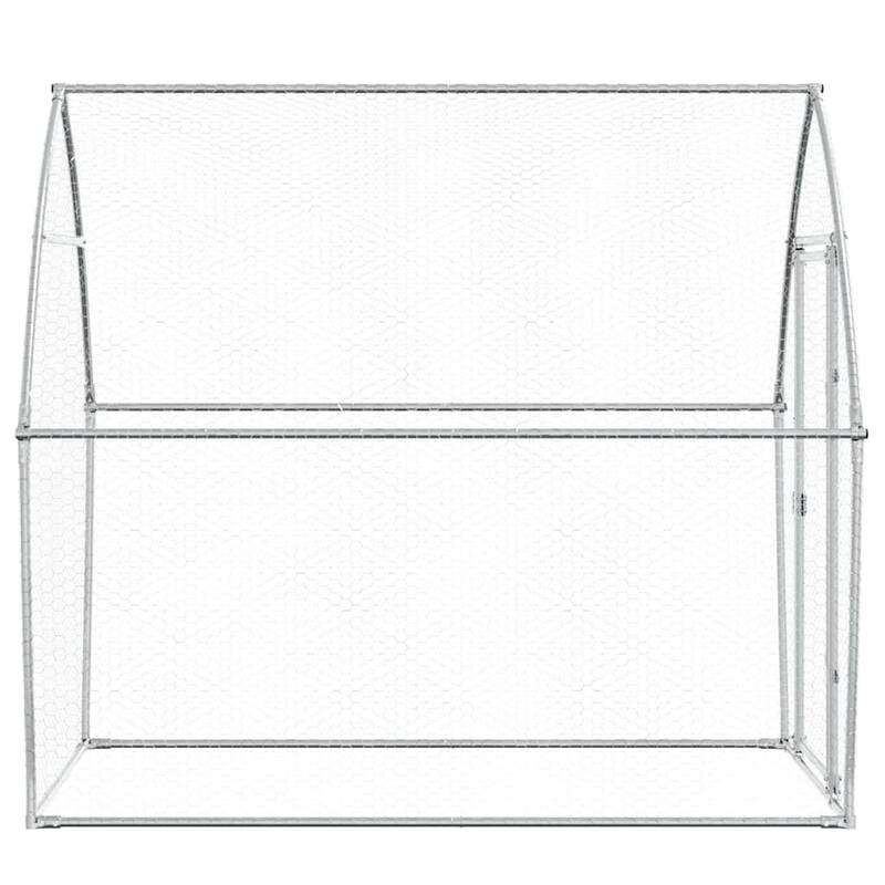 vidaXL Chicken Cage Silver 78.7"/157.5"x41.3"x71.7" Galvanized Steel
