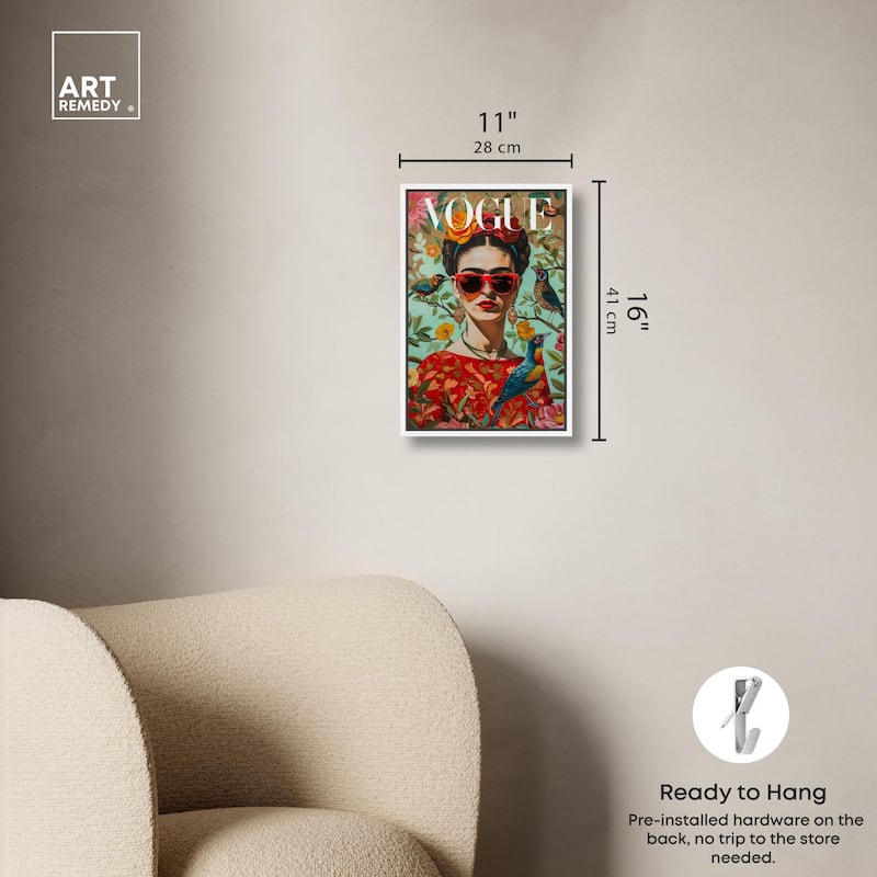 Birds and Icon Floral Canvas by Art Remedy