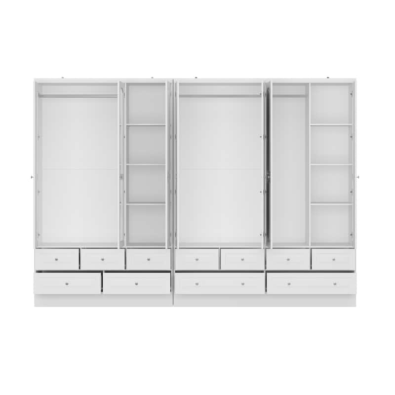 78.7"H Combo Twin Wardrobe Set Elegance Meets Utility Armoires Closet