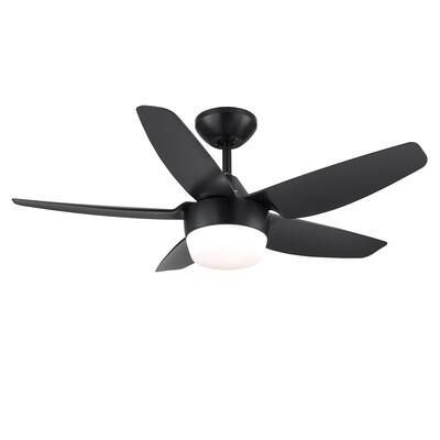 40 inch Ceiling Fans with Lights Remote,Black Modern Ceiling Fan with Dimmable Lights,Reversible 5 Blades,Ceiling Fans