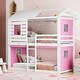 preview thumbnail 21 of 36, Twin Size Solid Wood House Bunk Bed with Tent & Ladder