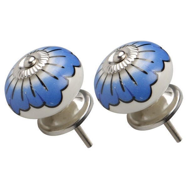 2pcs Ceramic Knobs Vintage Knobs Drawers Round Pull Handle Furniture Cupboard Wardrobe Dresser Door Decorative, Black