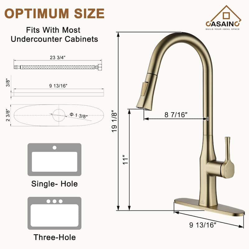 Stainless Steel Single Handle Pull Down Sprayer Kitchen Faucet
