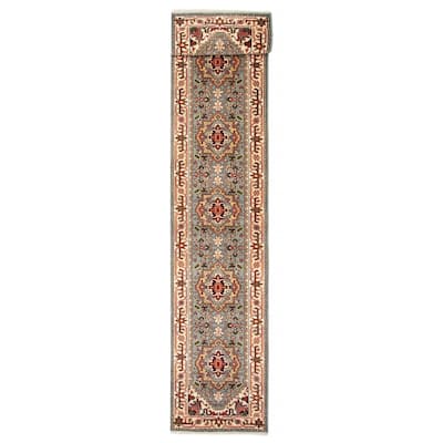 ECARPETGALLERY Hand-knotted Serapi Heritage Light Blue Wool Rug - 2'7 x 13'7