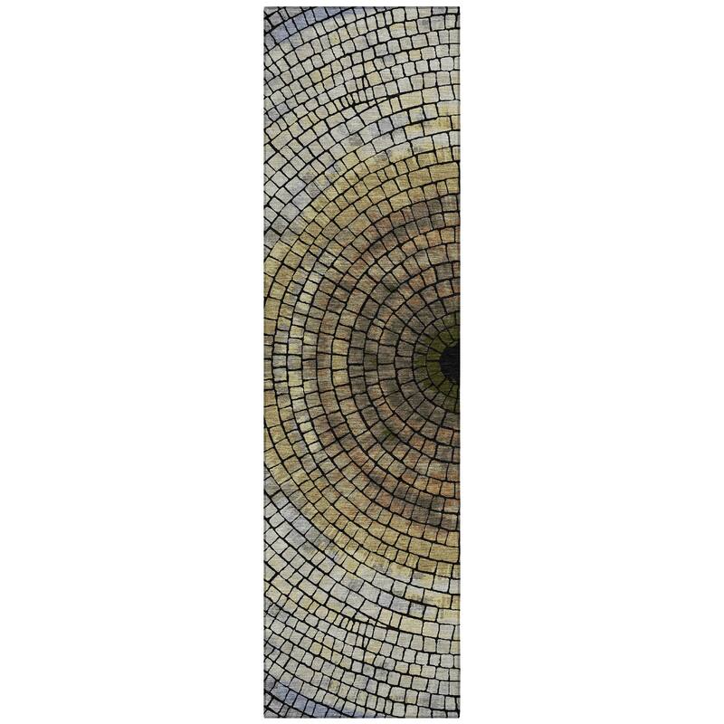 Machine Washable Indoor/ Outdoor Mosaic Rome Chantille Rug