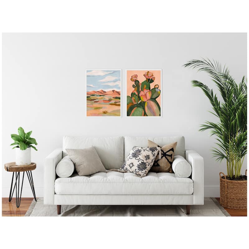 Kate and Laurel Sylvie Southwestern Dreams 1 and 2 Framed Canvas Art Set by Nikita Jariwala