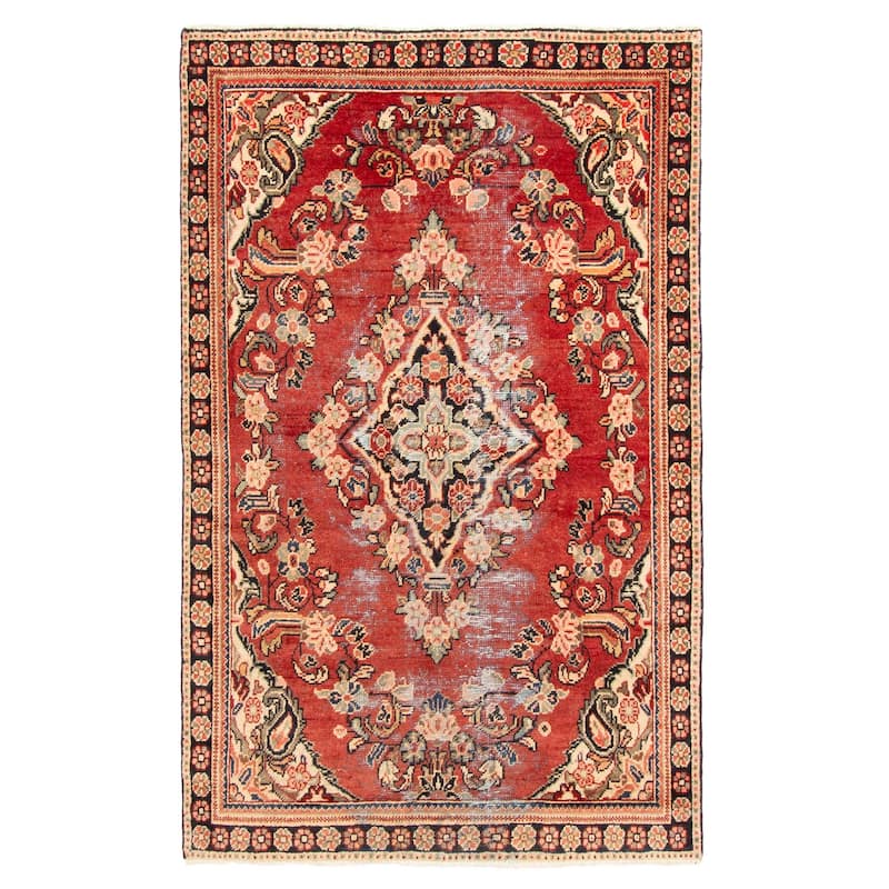 ECARPETGALLERY Hand-knotted Andelz Red Wool Rug - 4'1 x 6'7