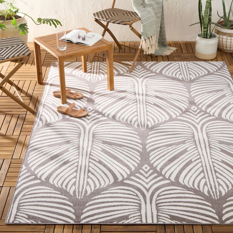 TOMMY BAHAMA Lanai Palm Leaves Indoor Outdoor Area Rug, Leaf Tropical Design, UV Fade Resistant