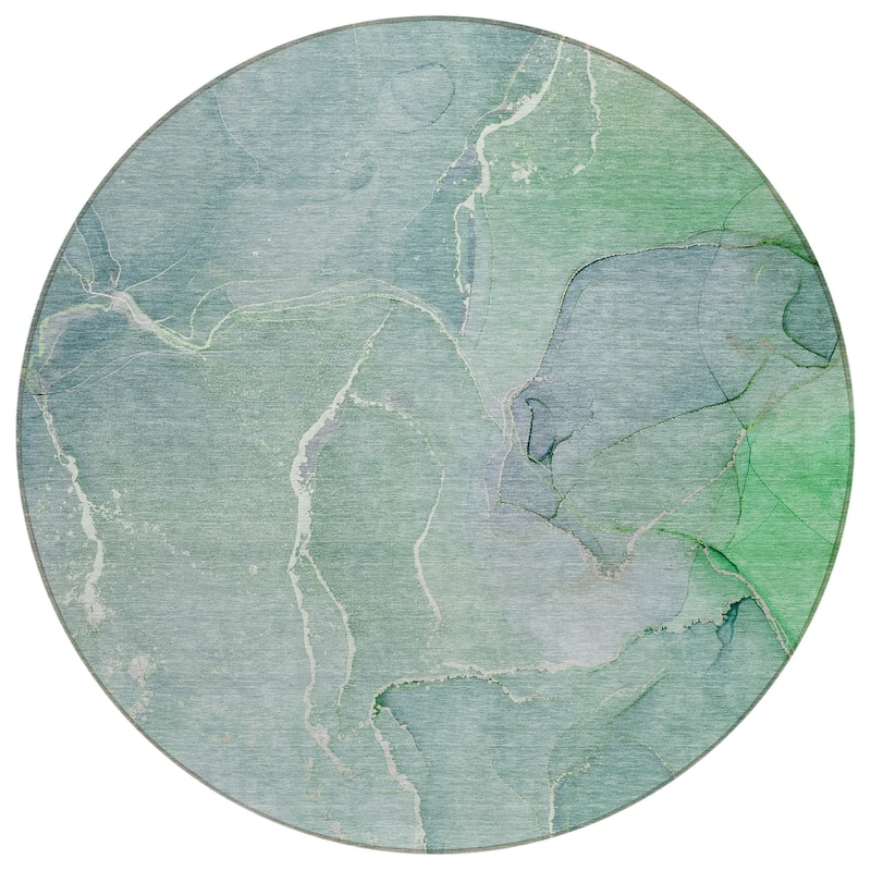 Machine Washable Indoor/ Outdoor Chantille Watercolor Rug