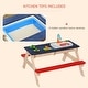 preview thumbnail 6 of 9, Outsunny Kids Picnic Table Set with Wooden Bench & Sandbox Kitchen Toys Faucet Water Pump 37" x 35" x 20" - 37" x 35" x 20"