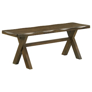 Alston Farmhouse Knotty Nutmeg Wood Dining Bench