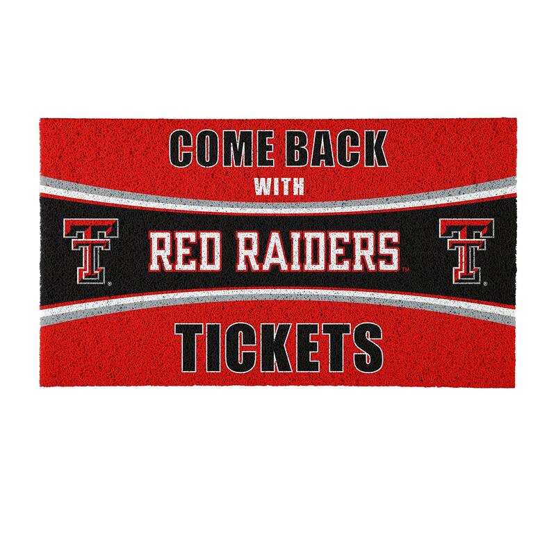 Texas Tech University 28 in. x 16 in. PVC "Come Back With Tickets" Trapper Door Mat