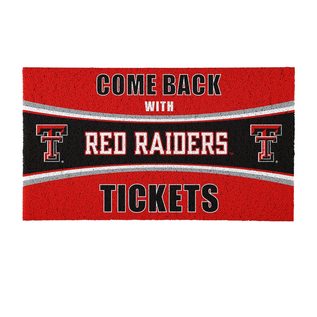 Texas Tech University 28 in. x 16 in. PVC "Come Back With Tickets" Trapper Door Mat