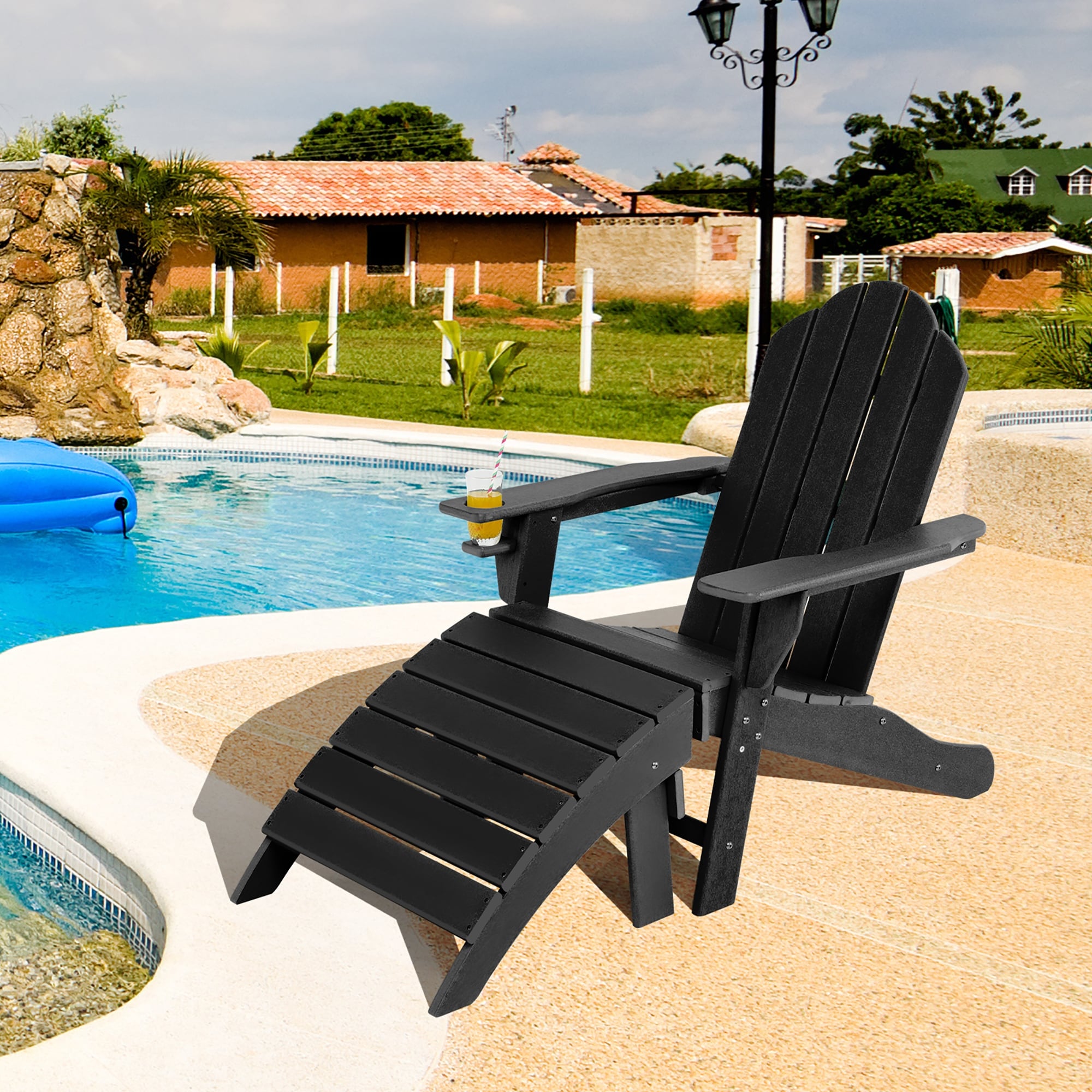 Folding adirondack chair with footrest store