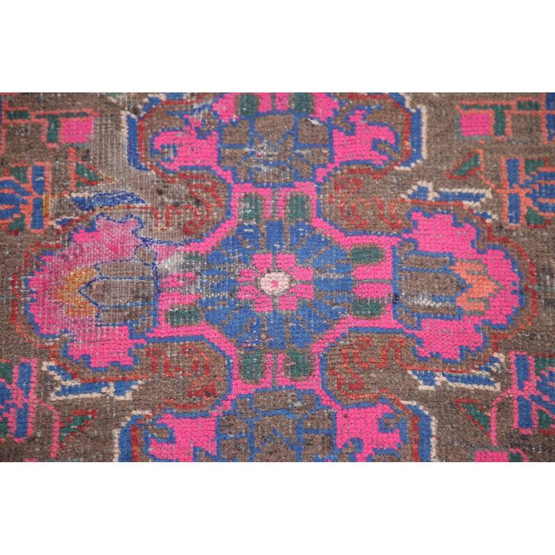 Hand Knotted Oriental 100% Wool Carpet Traditional Medallion Red Tabriz Runner Rug - 10' 4'' X 4' 4''