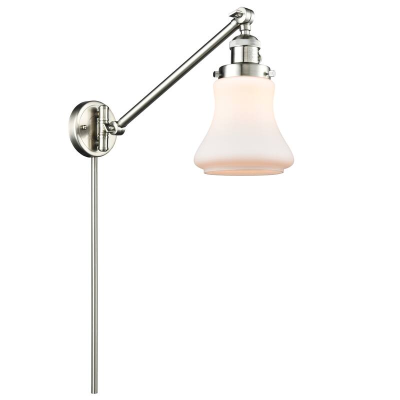 Innovations Lighting Bellmont Single Light 25" Tall Bathroom Sconce - Brushed Satin Nickel / Matte White