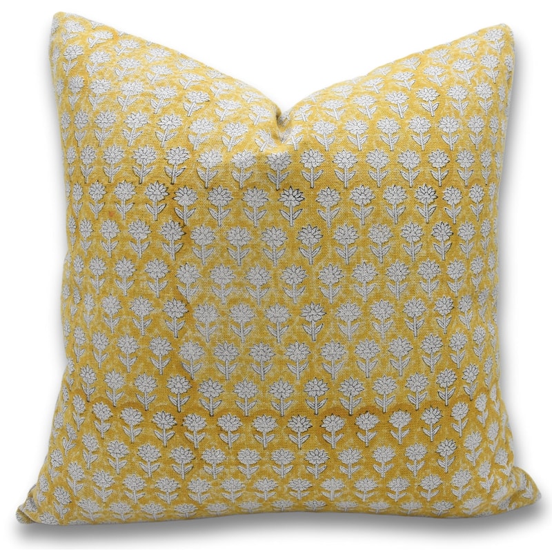 Fabdivine Linen Boho Block print pillow Cover - Pillow Covers - 14" x 36"