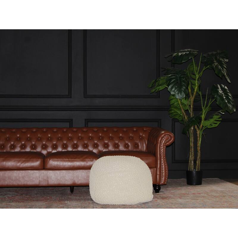 Cable Knitted Handmade Perfect Seating for Children and Adults Footrest